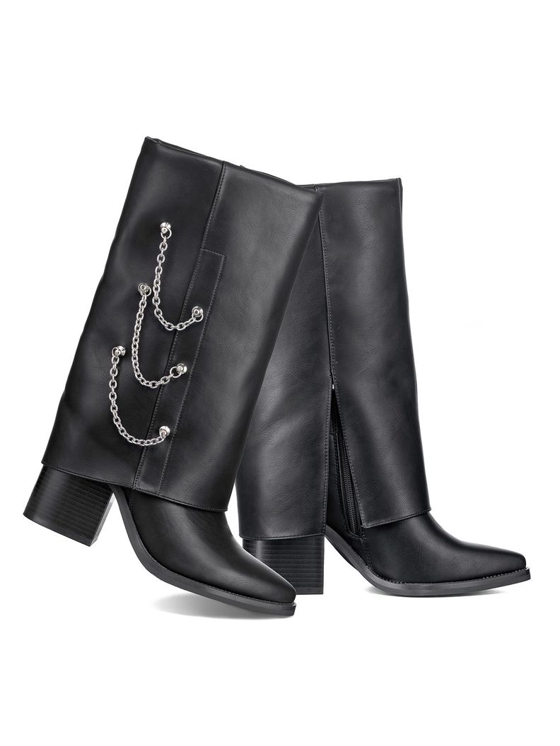Botas Largas Mujer Eco Cuero Tacon Grueso De Moda Weide DH82-4