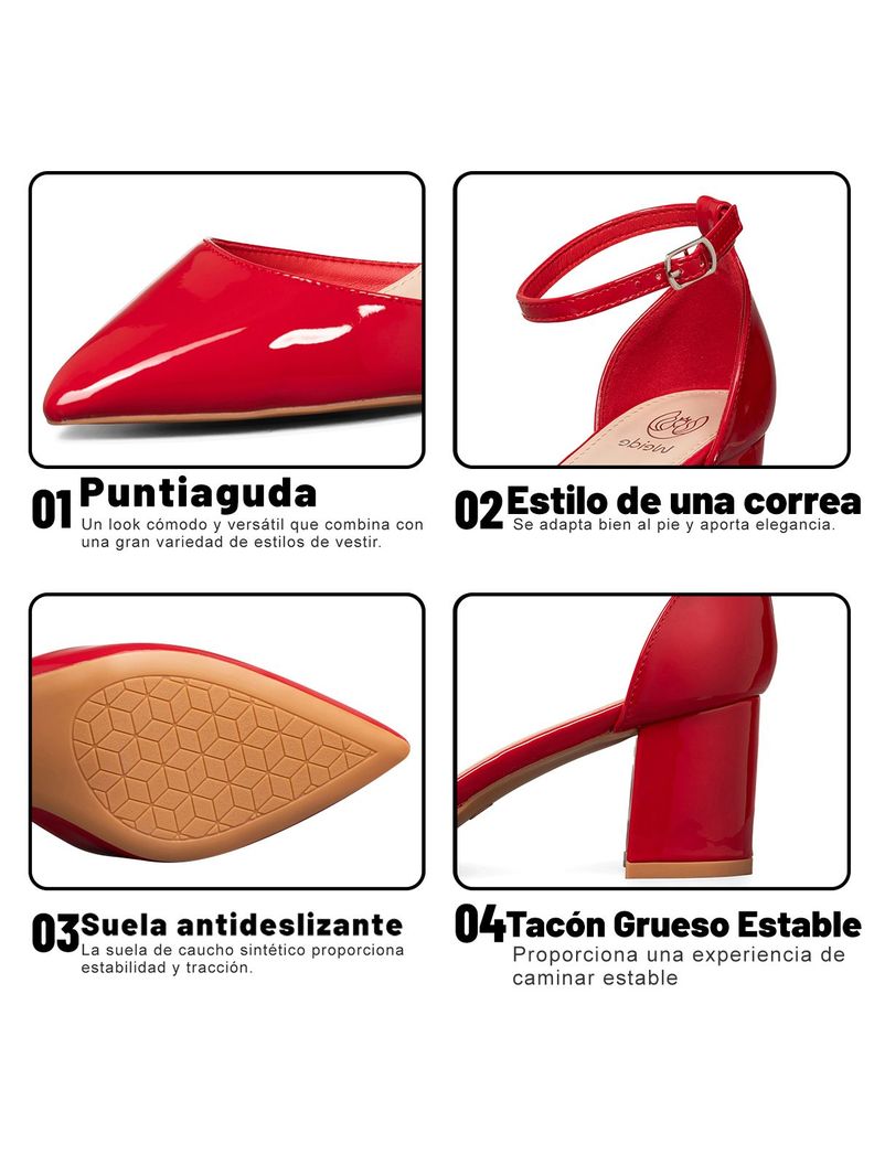 Zapato Taco Alto Burdeo Fiesta Mujer Weide GH63-4