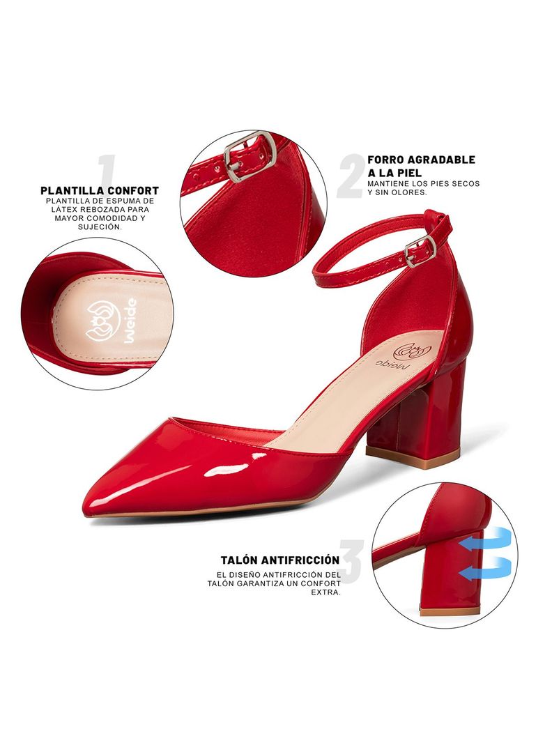 Zapato Taco Alto Burdeo Fiesta Mujer Weide GH63-5