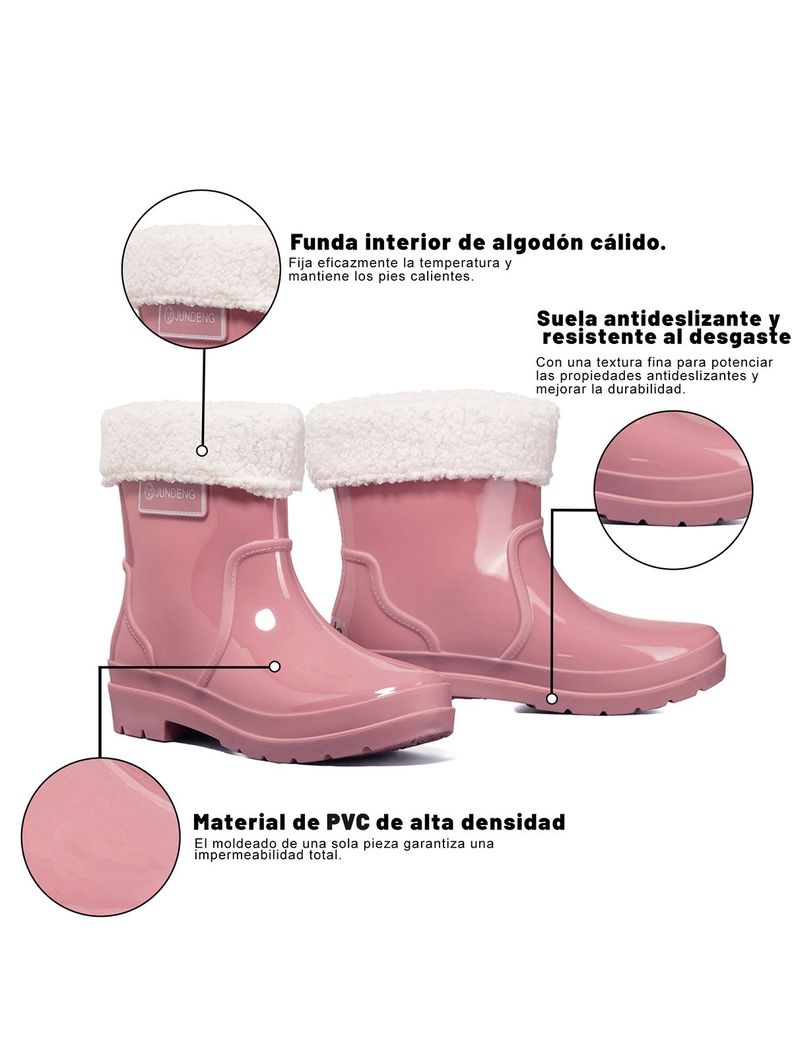 Botín De Agua Mujer Pvc Casual Impermeable  Weide GH161-4