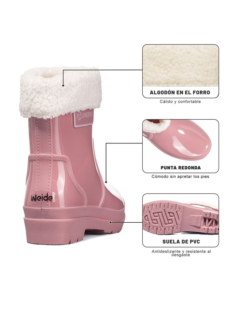 Botín De Agua Mujer Pvc Casual Impermeable  Weide GH161-5