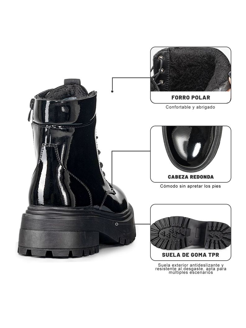 Botin Mujer Casual Charol Vintage Weide CZY607-5