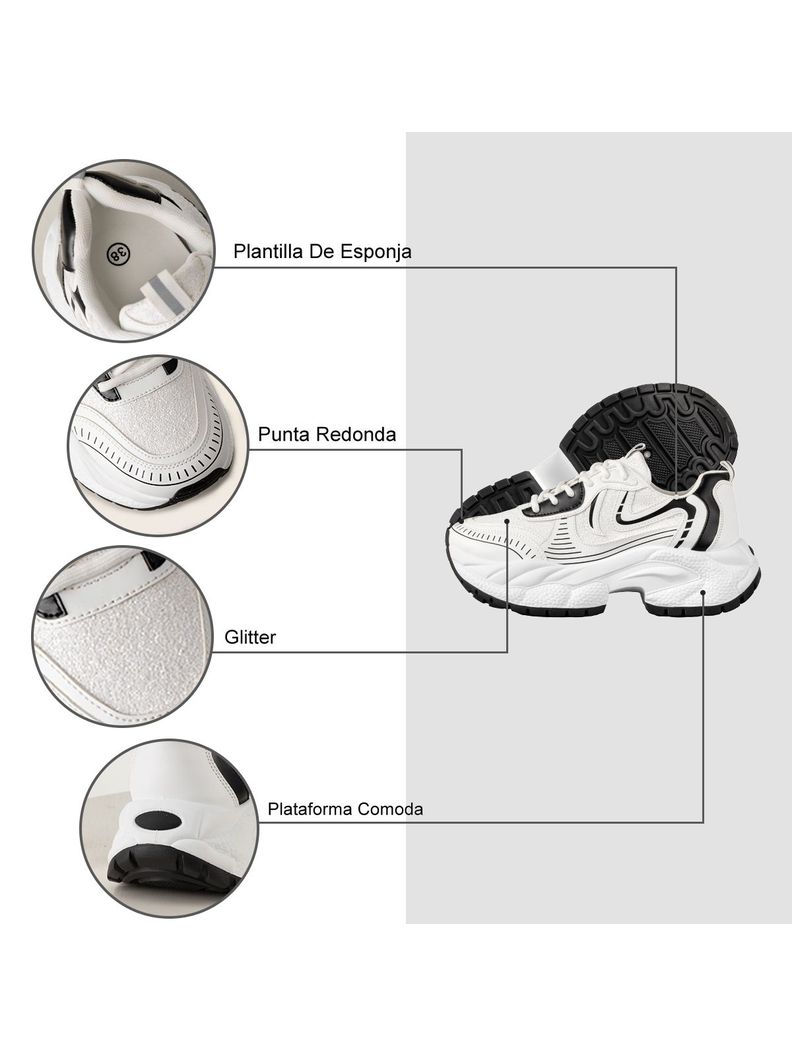 Zapatilla Deportiva Mujer Comfort Glitter Weide TFA208-5