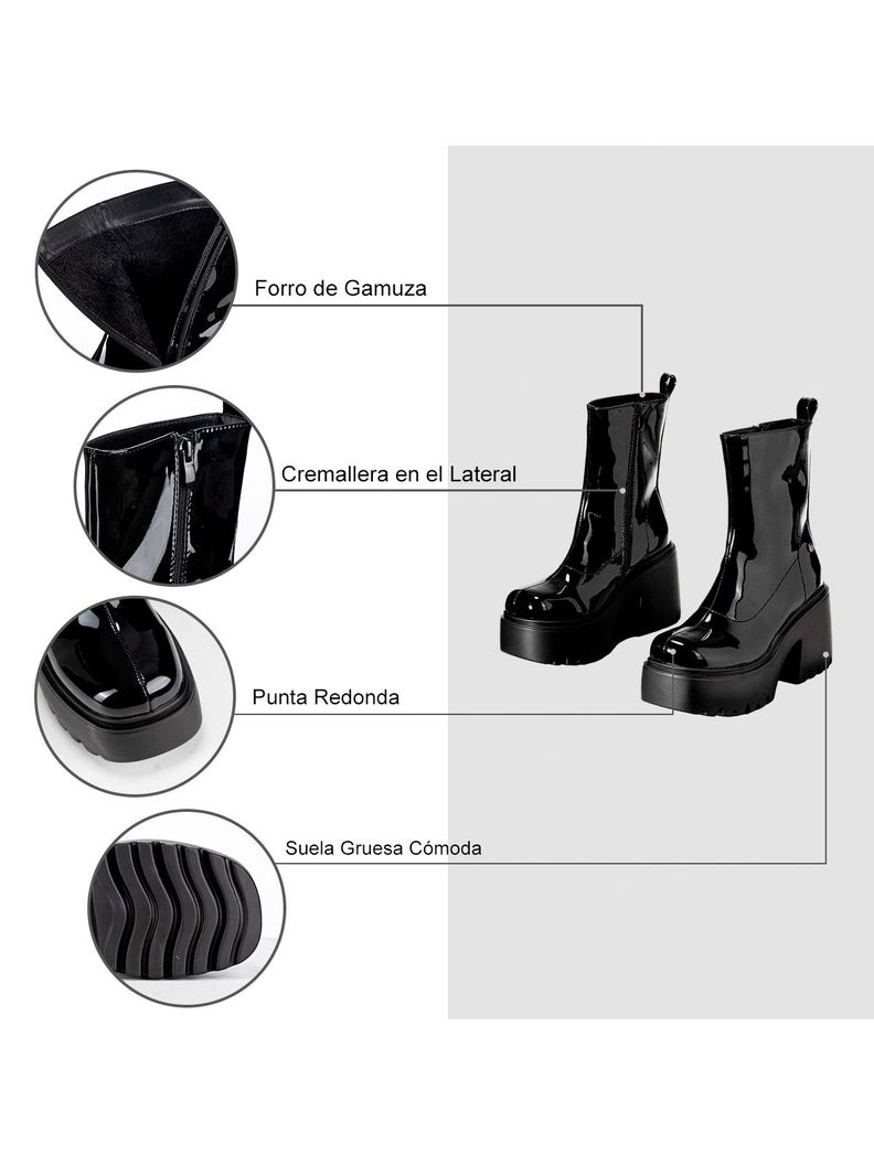 Botin Negro Casual Mujer Weide CZY589-6