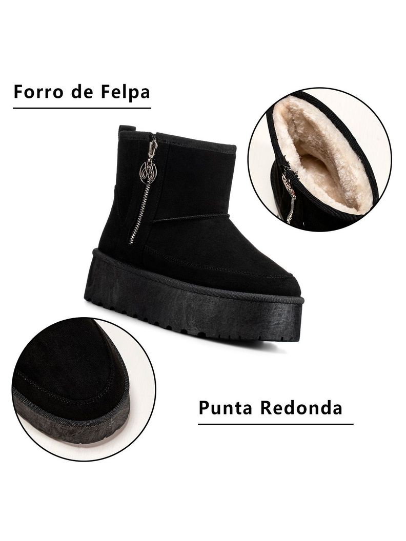 Botin Negro Casual Mujer Weide LT121-6