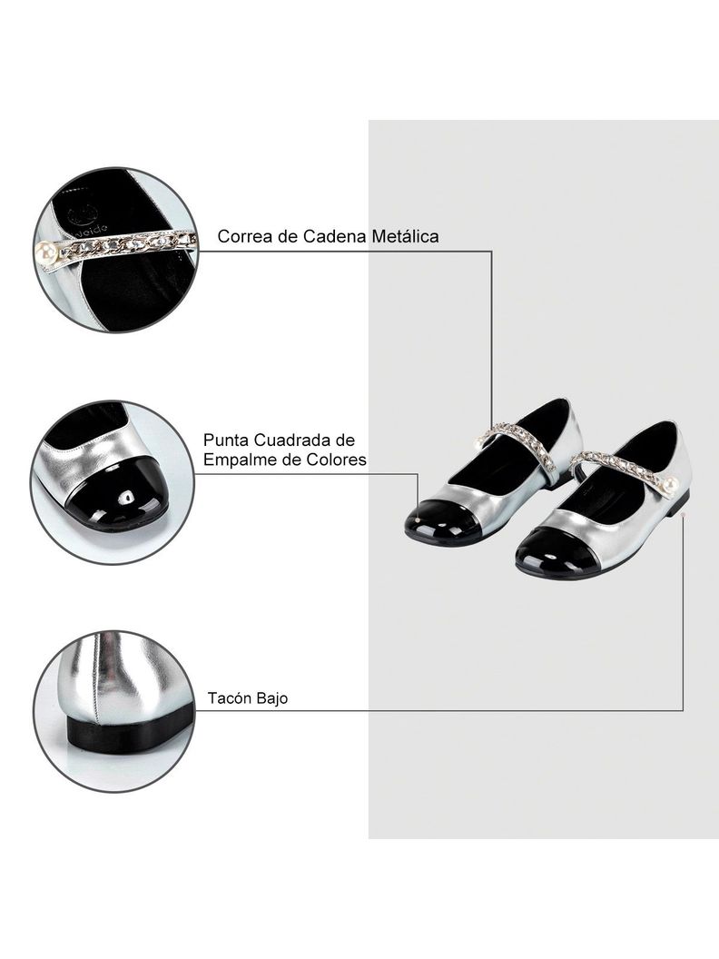 Zapatos Taco Plateado Formal Mujer Weide YL68-7