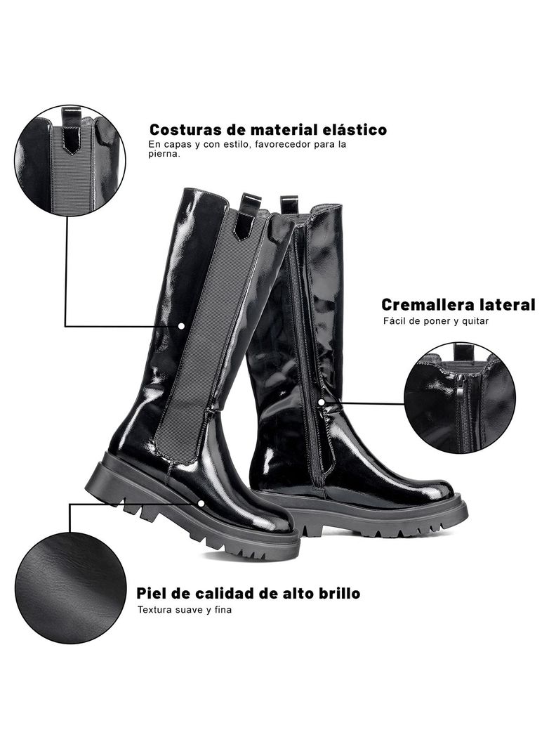 Botas Largas Mujer Eco Cuero Plataforma De Moda Weide DH88-5
