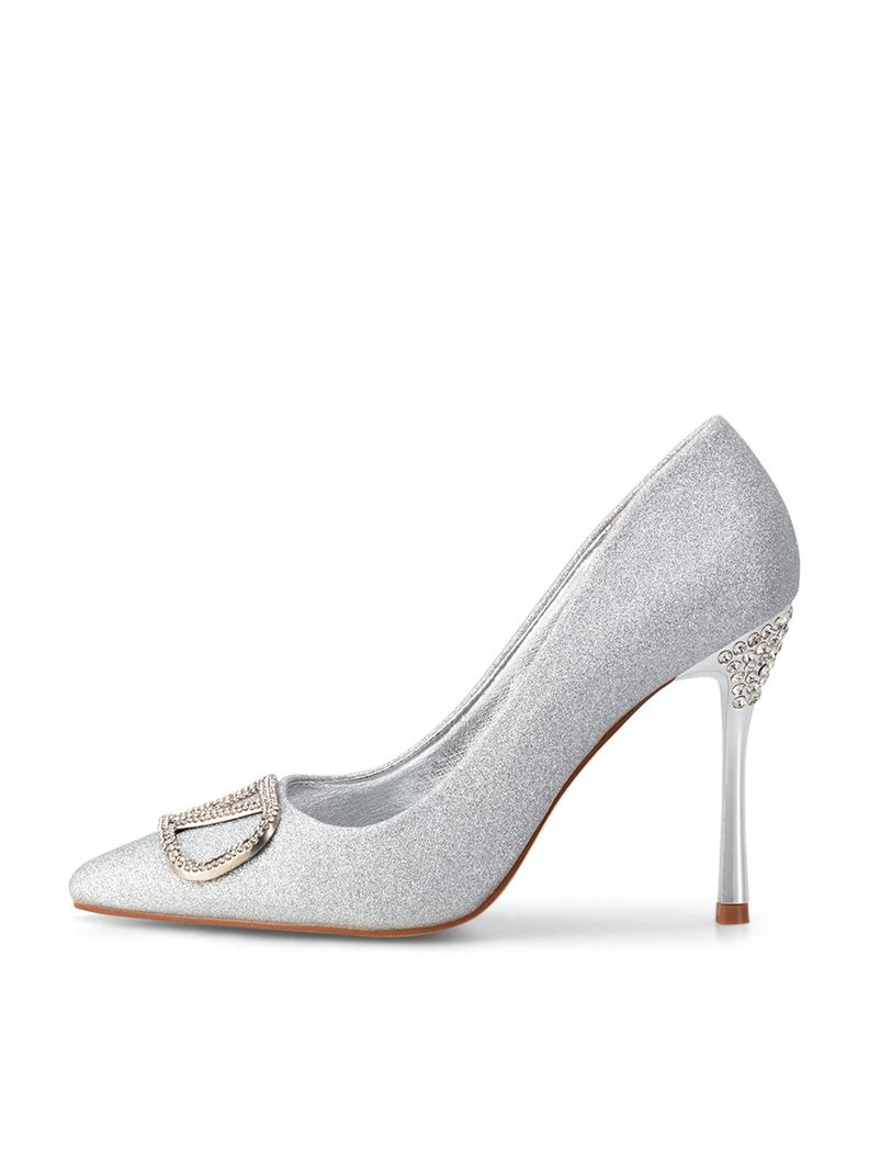 Zapatos Taco Alto Plateado Fiesta GHE12 Weide-1