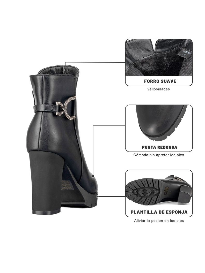 Botin Casual Mujer Eco Cuero Tacon Grueso Vintage Weide ZS62-5