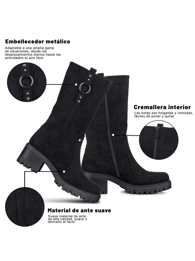 Botas Largas Casual De Gamuza Vintage Mujer Weide HX513-4