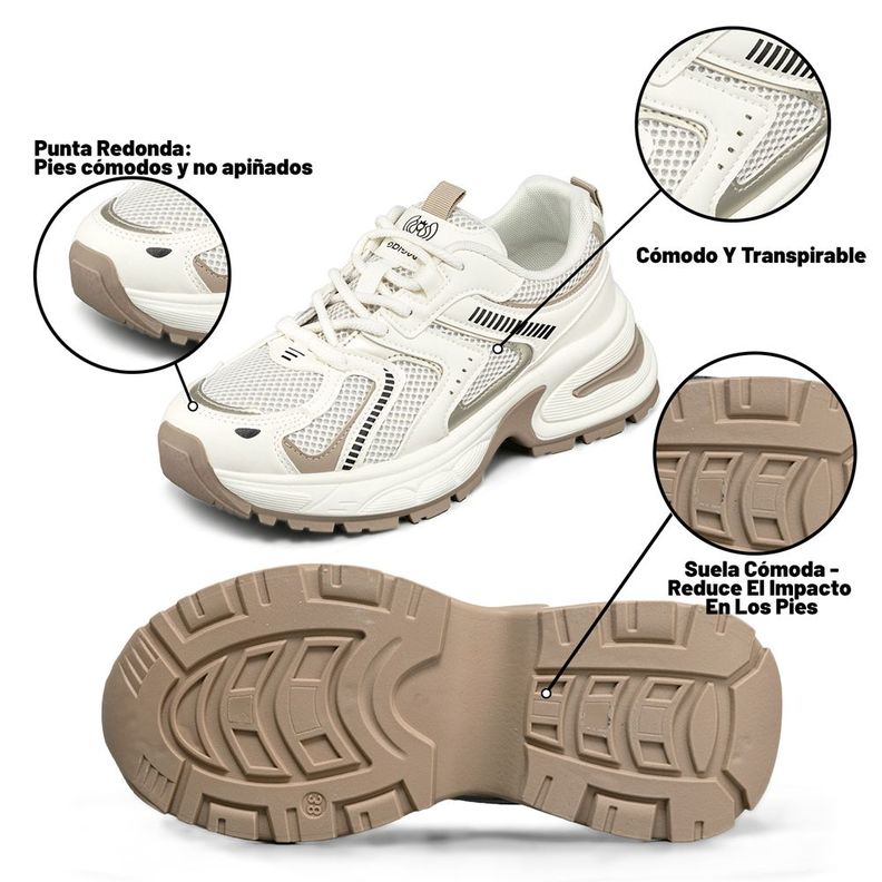 Zapatilla Deportiva Mujer De Malla Plataforma Weide LT206-6