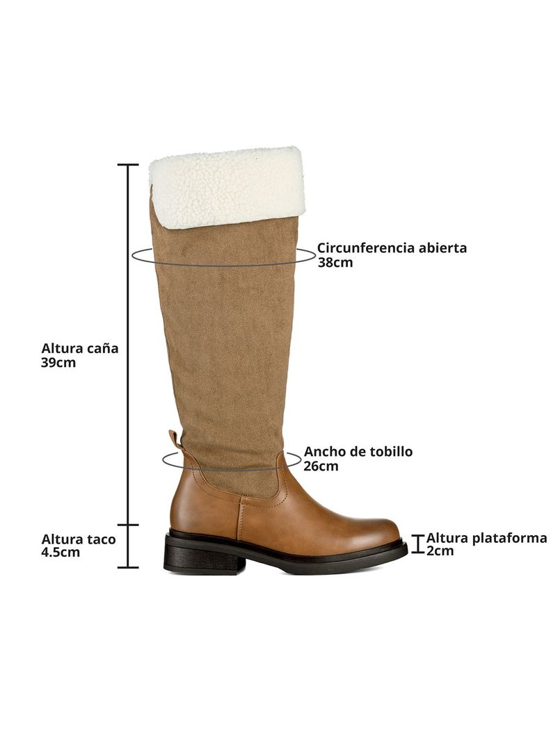 Bota Larga Mujer Moda Gamuza Con Felpa Vintage Weide CZY601-6