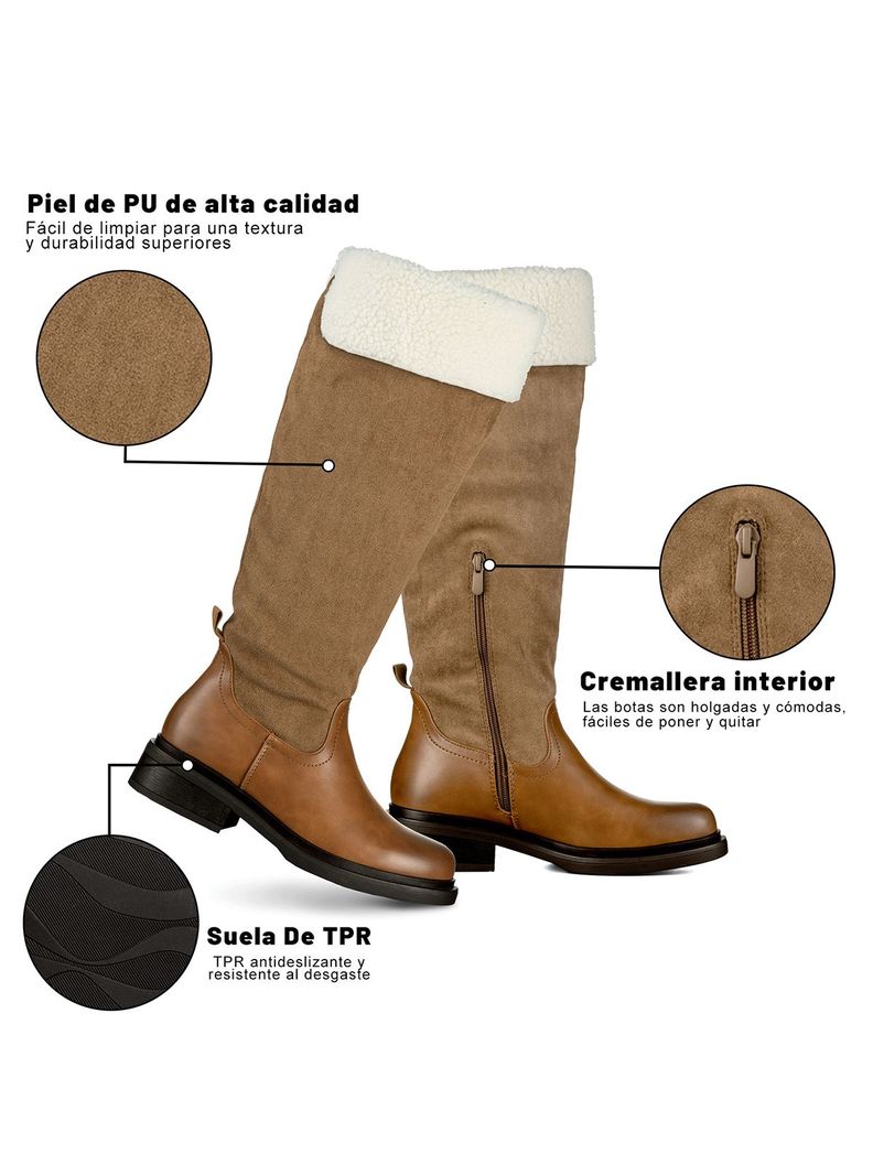 Bota Larga Mujer Moda Gamuza Con Felpa Vintage Weide CZY601-8