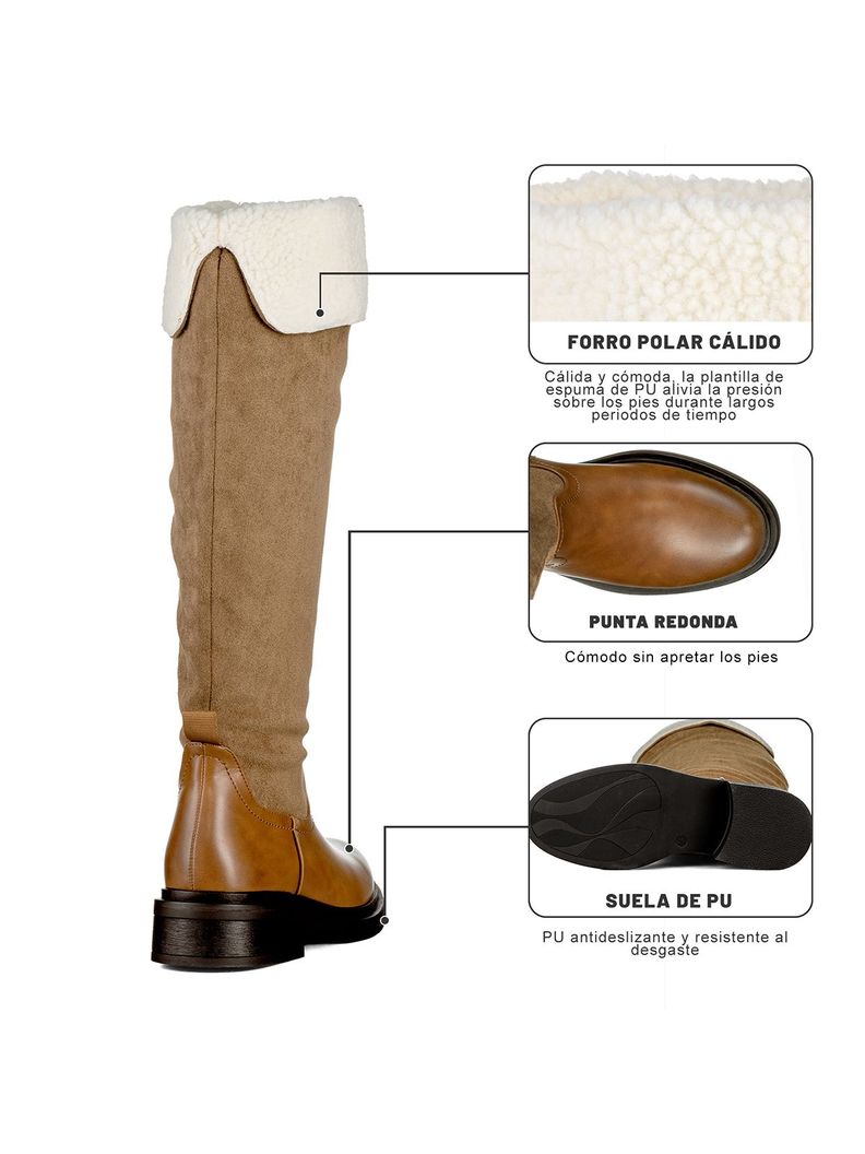 Bota Larga Mujer Moda Gamuza Con Felpa Vintage Weide CZY601-9