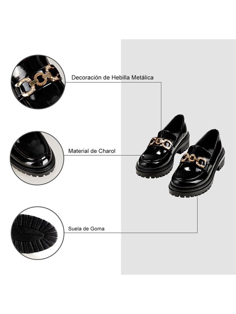 Mocasin Negro Formal Mujer Weide JN20-2-5