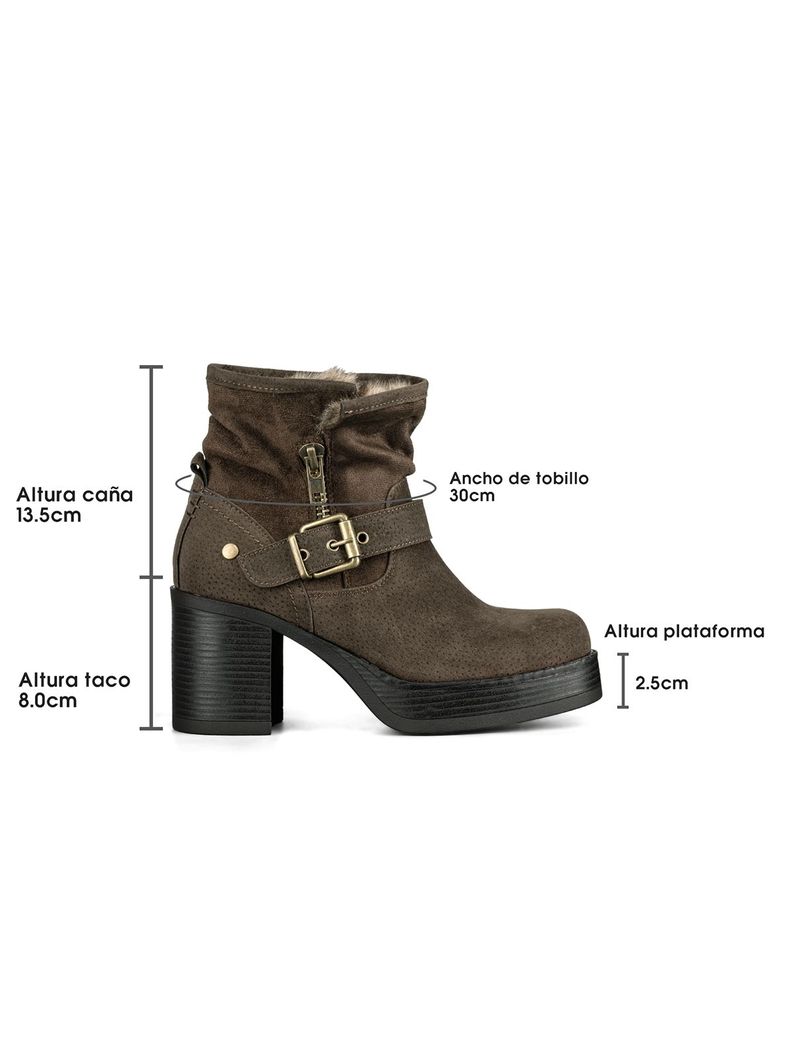 Botin Casual Mujer Taco Grueso Con Felpa Comodo Weide CZY608-4