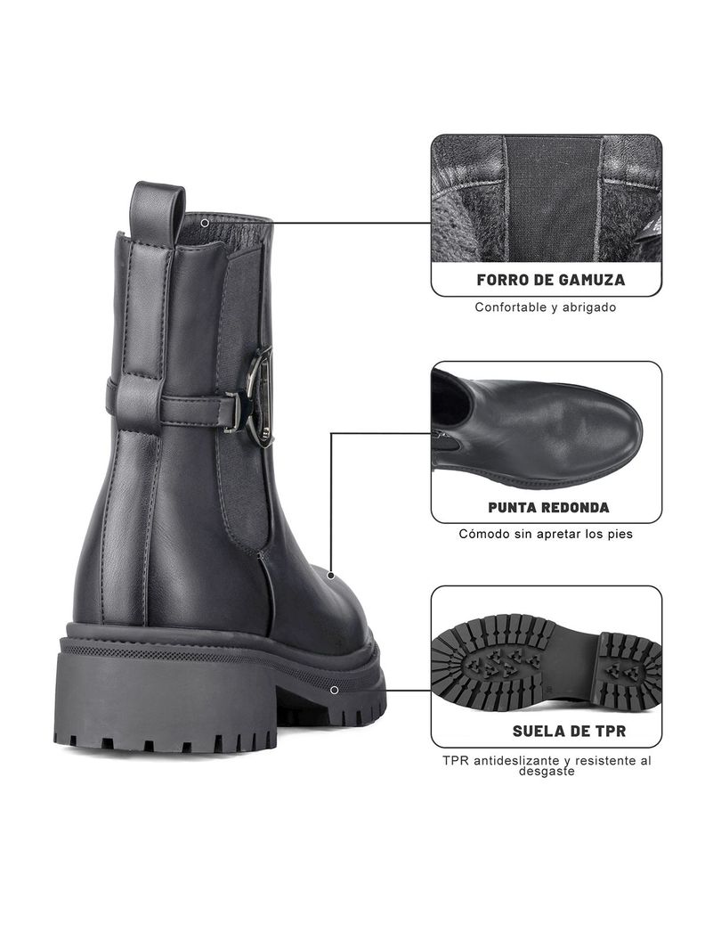 Botin Casual Mujer Eco Cuero Con Felpa Comodo Weide ZS60-5