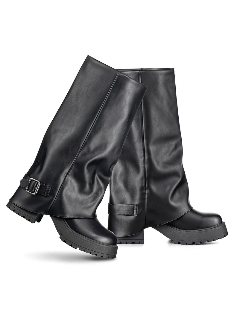 Botas Largas Mujer Negro Eco Cuero De Moda Weide CZY605-2