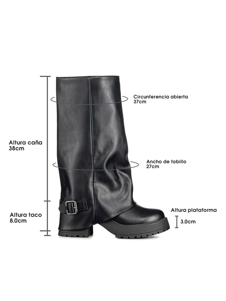 Botas Largas Mujer Negro Eco Cuero De Moda Weide CZY605-4