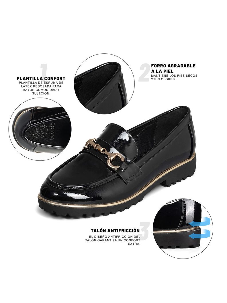 Mocasin Casual Mujer Vintage Clasico Charol Weide JN712-4