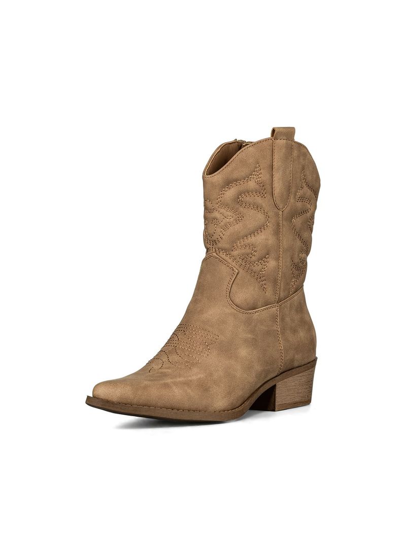Botin Casual Mujer Moda Vintage Cowboy Bordado Weide QBM20-0