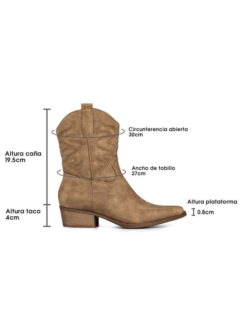 Botin Casual Mujer Moda Vintage Cowboy Bordado Weide QBM20-5