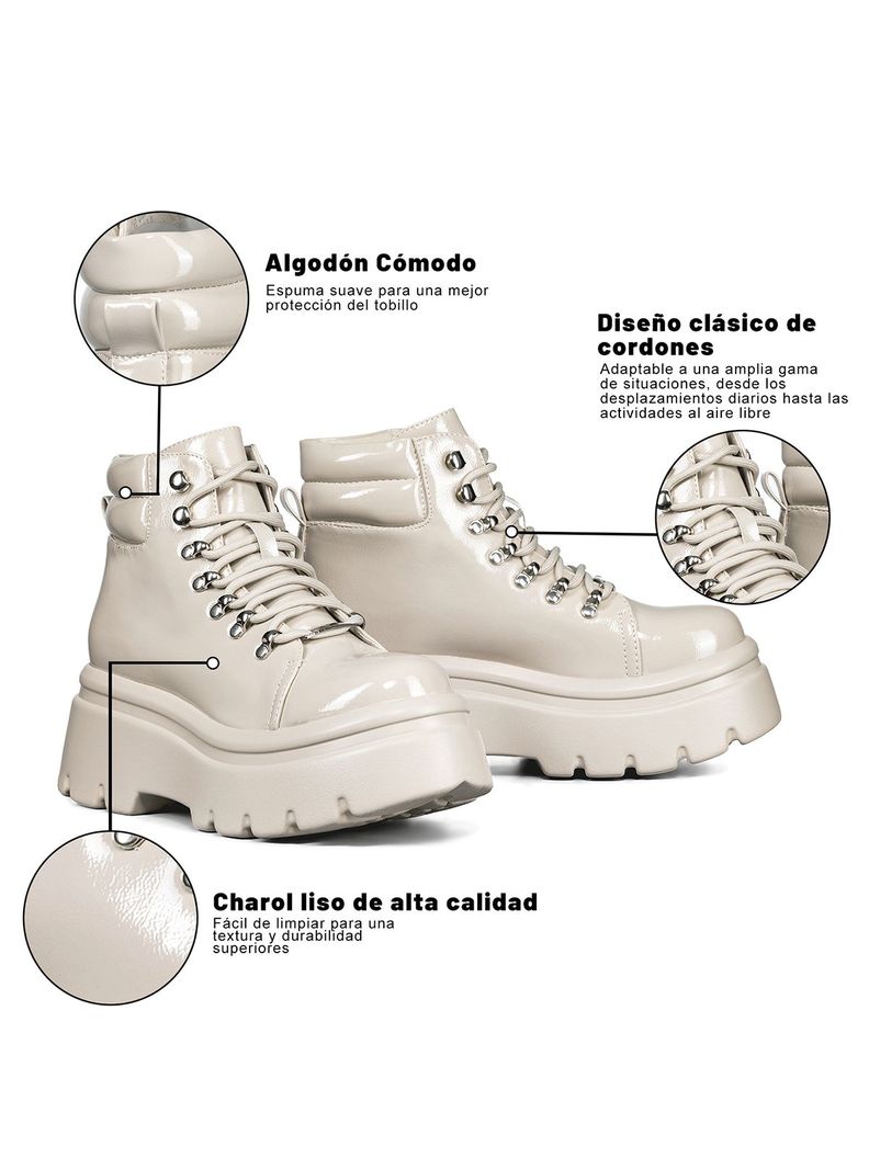 Botin Beige Casual Mujer Weide DH56-4