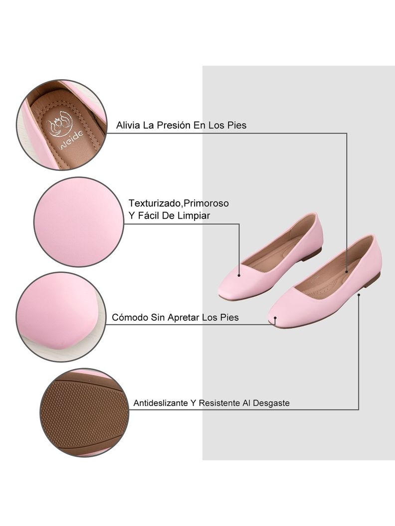 Ballerinas Eco Cuero Rosado Casual Mujer Weide GH81-5