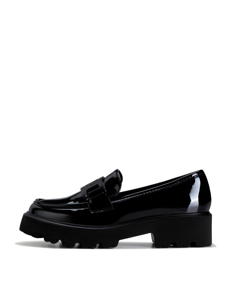 Mocasín Charol Plataforma Negro Casual Mujer Weide QIU288-2