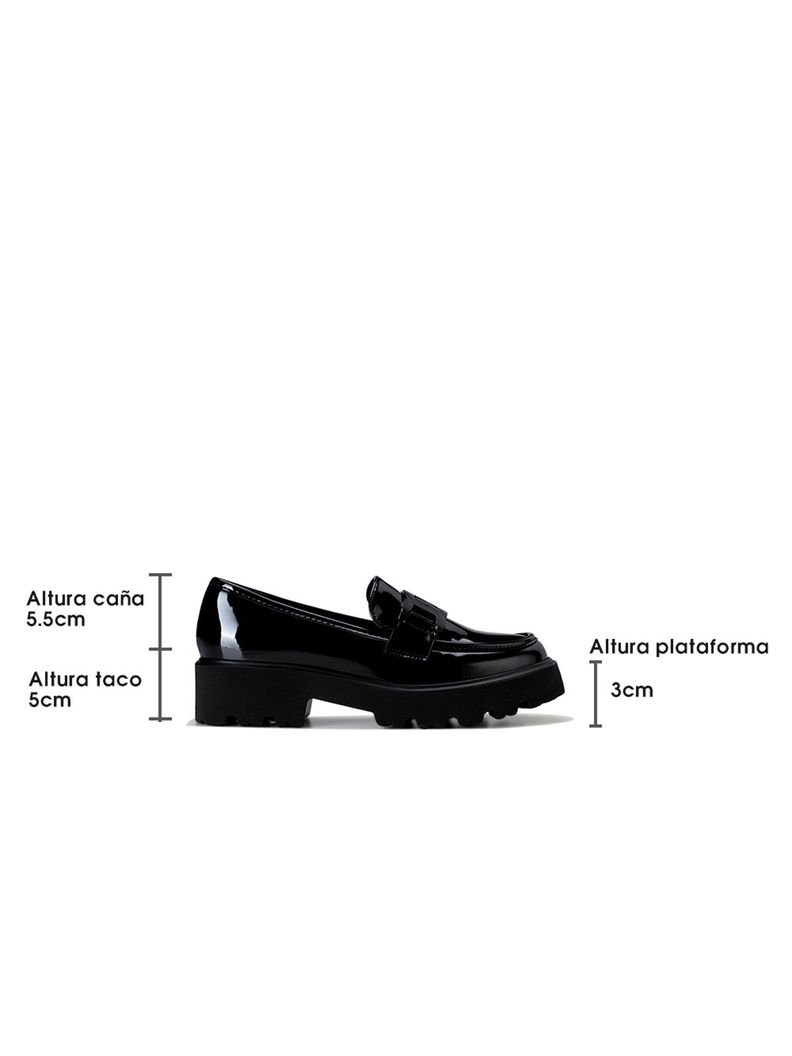 Mocasín Charol Plataforma Negro Casual Mujer Weide QIU288-5
