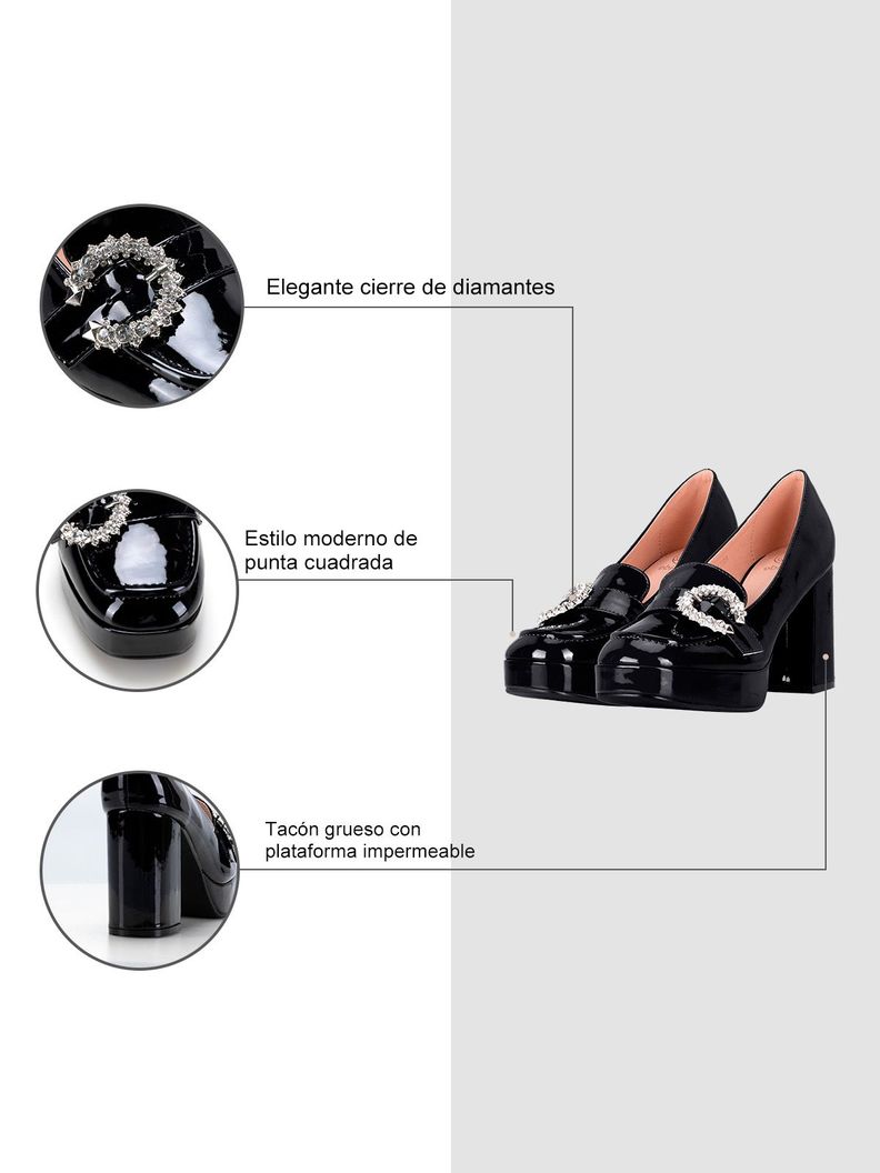Zapatos Taco Alto Negro casual YOU226 Weide-4
