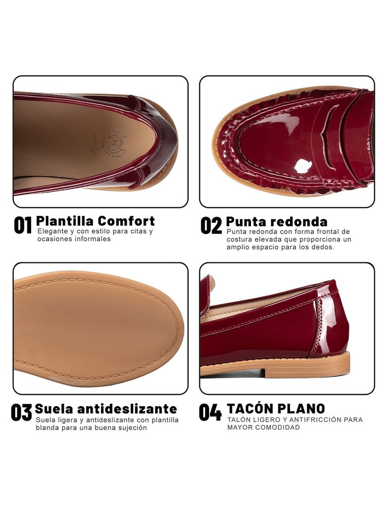 Mocasin Casual Mujer Charol Vintage Formal Weide YOU502-5