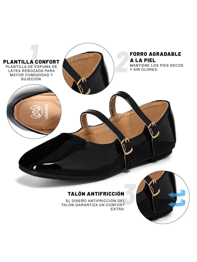 Ballerina Casual Mujer Moda Charol Plano Weide YOU503-4