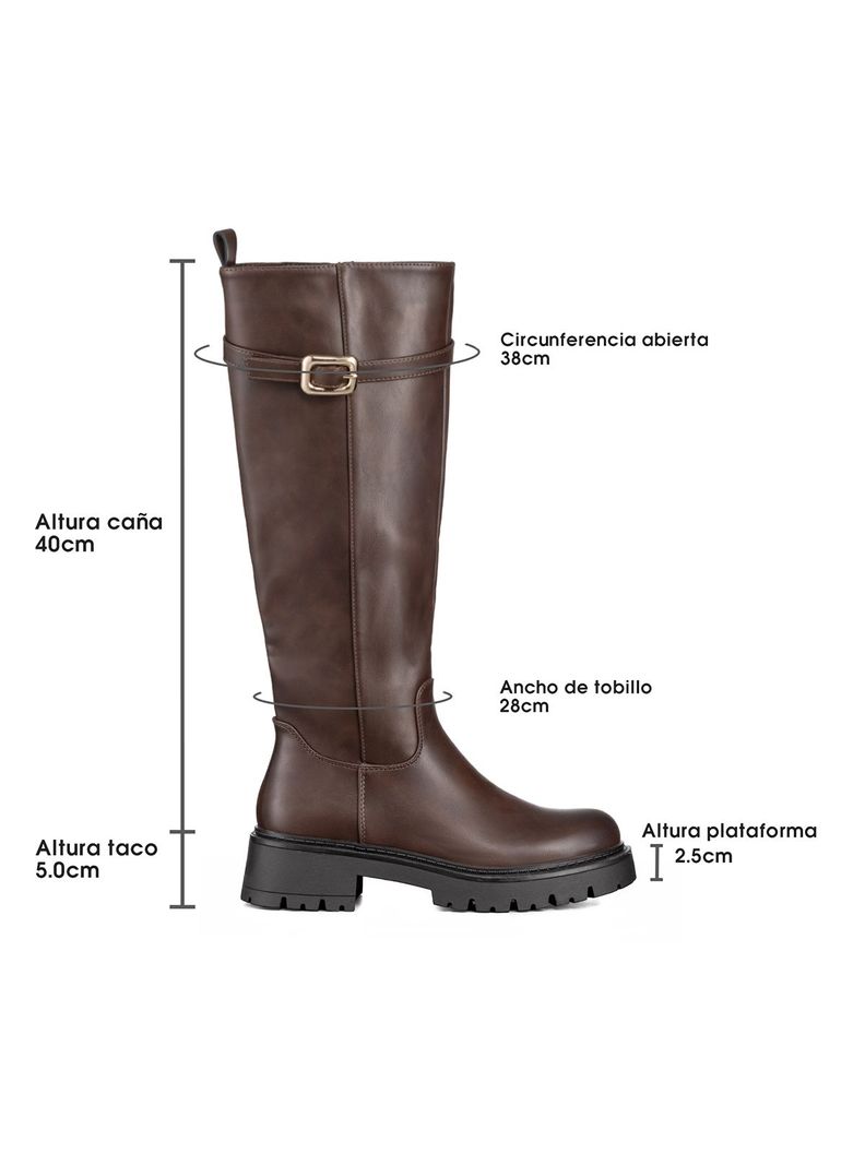 Bota Larga Mujer Eco Cuero Moda Antideslizante Weide CZY617-2