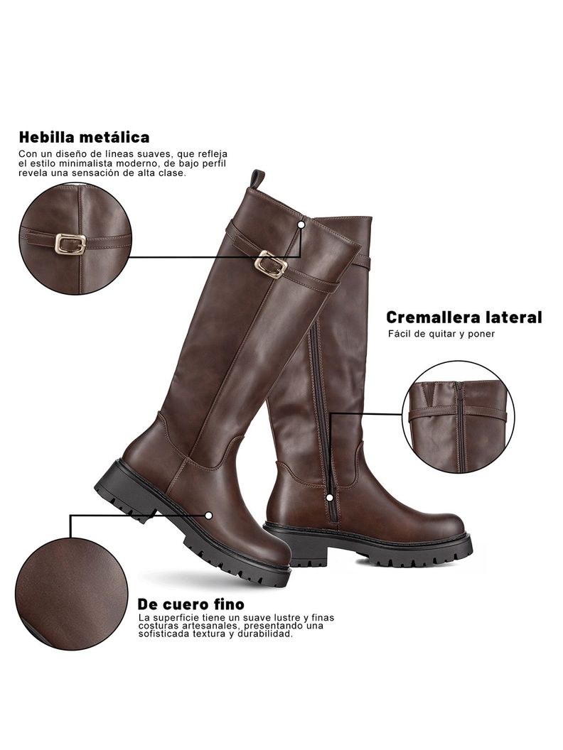 Bota Larga Mujer Eco Cuero Moda Antideslizante Weide CZY617-4