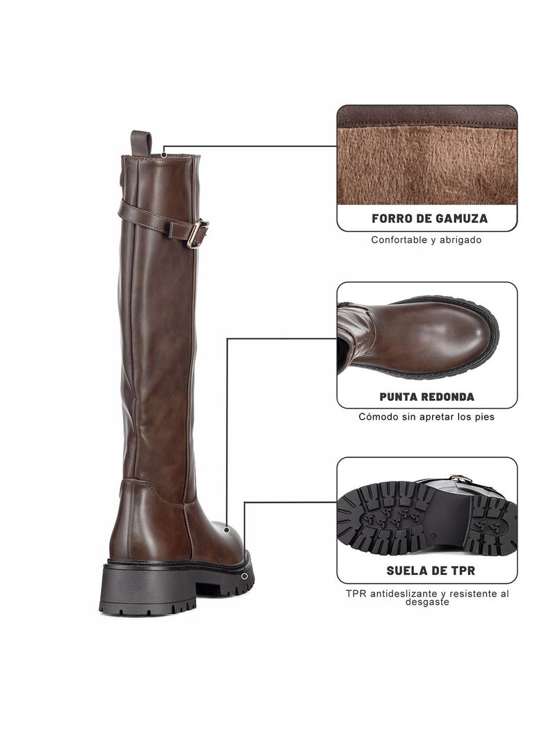 Bota Larga Mujer Eco Cuero Moda Antideslizante Weide CZY617-5