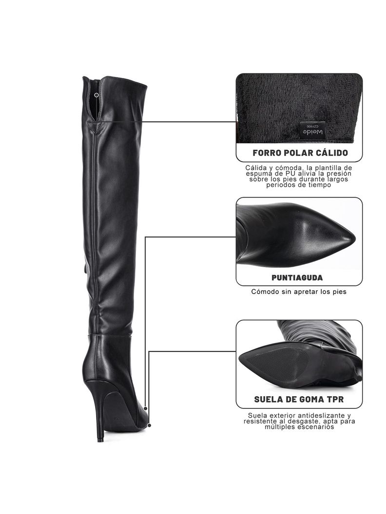 Botas Largas Mujer Eco Cuero De Moda Clasico Weide CZY600-6