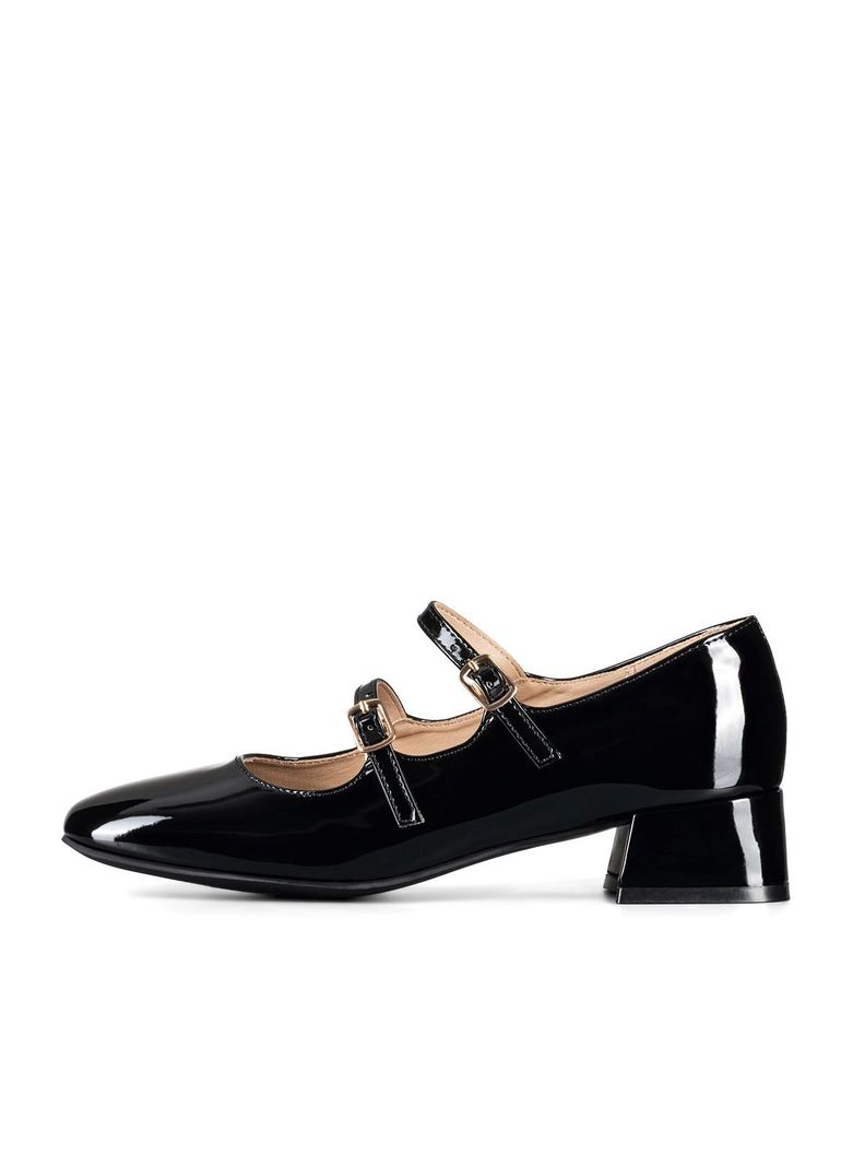 Zapatos Mary Jane Charol  Negro Taco Mujer Weide YL66-2