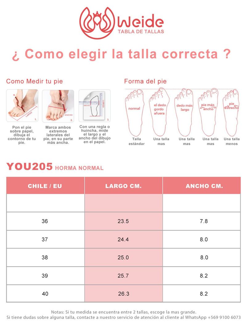 Sandalia Eco Cuero Taco Rojo Fiesta Mujer Weide YOU205-3