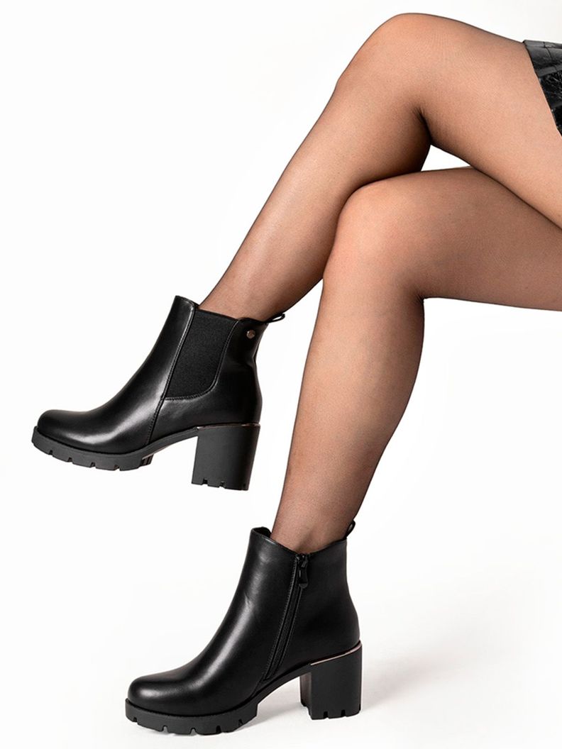 Botin Negro Casual Mujer Weide HX309-1