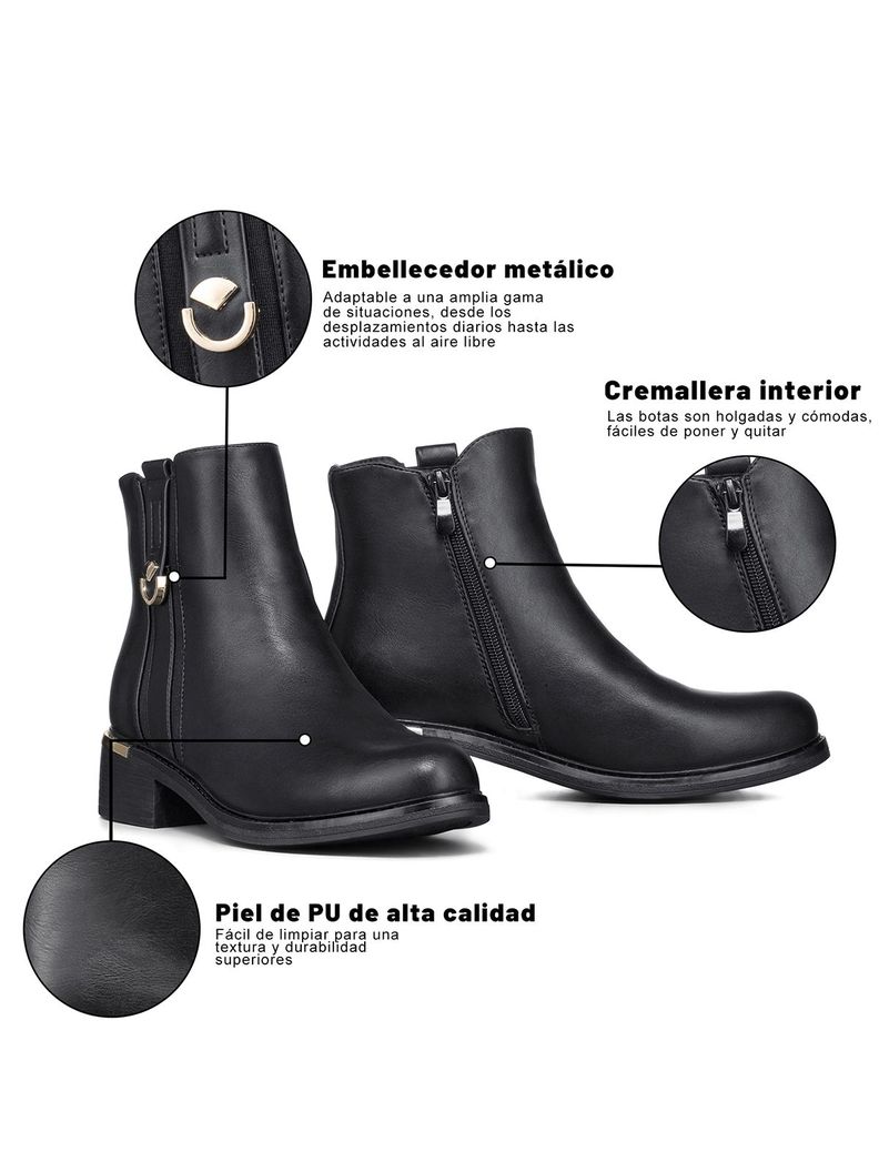 Botin Casual Mujer Eco Cuero Clasico Comodo Weide HX509-4