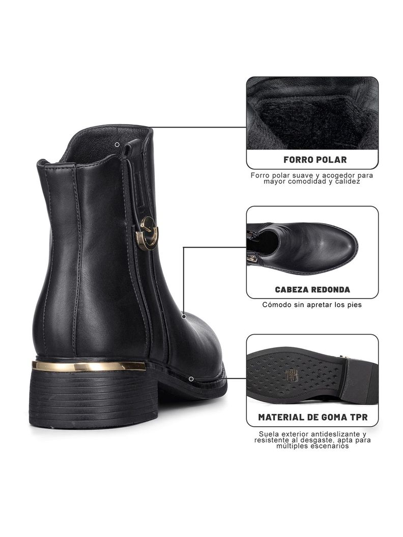 Botin Casual Mujer Eco Cuero Clasico Comodo Weide HX509-5