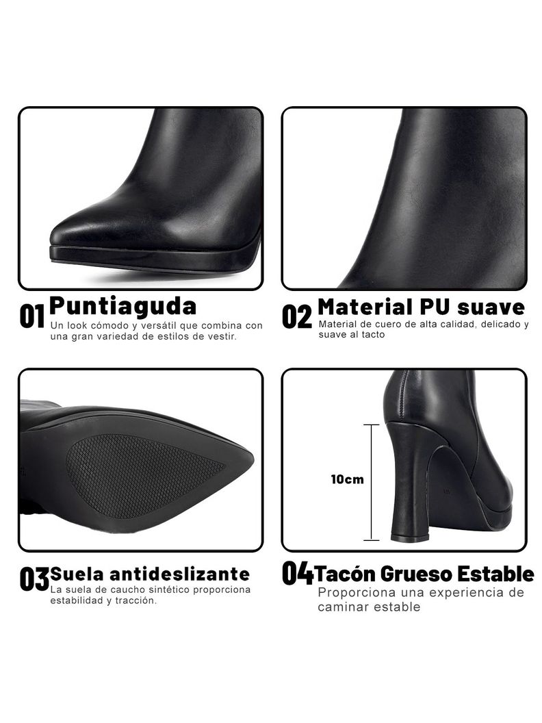 Botin Mujer Casual Taco Grueso Clasico Vintage Weide CZY610-5