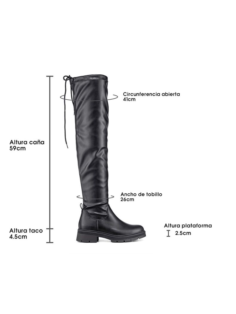 Bota Larga Casual Mujer Eco Cuero Plataforma Moda Weide ZS69-3