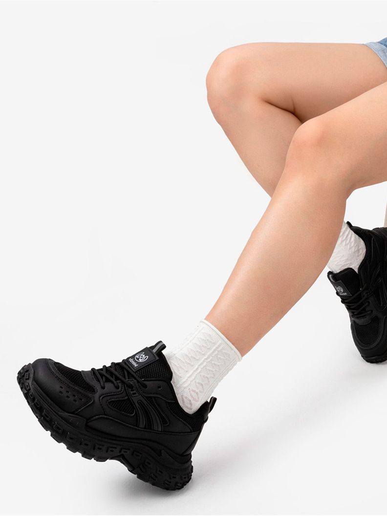 Zapatillas Negro Casual Mujer Weide SL03-1