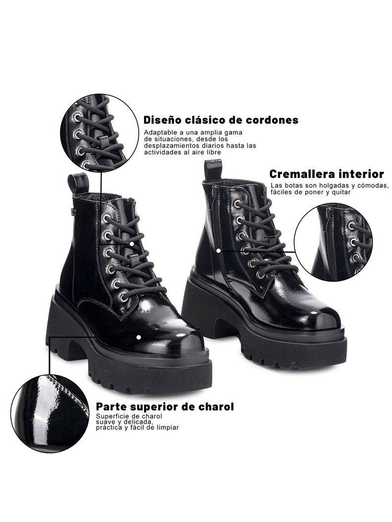 Botin Negro Casual Mujer Weide DH31B-4