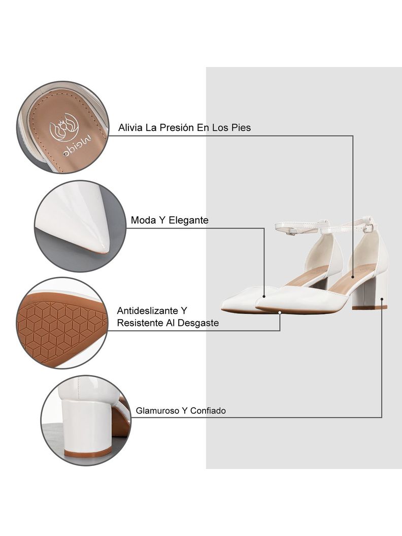 Zapato Taco Alto Blanco Fiesta Mujer Weide GH63-4