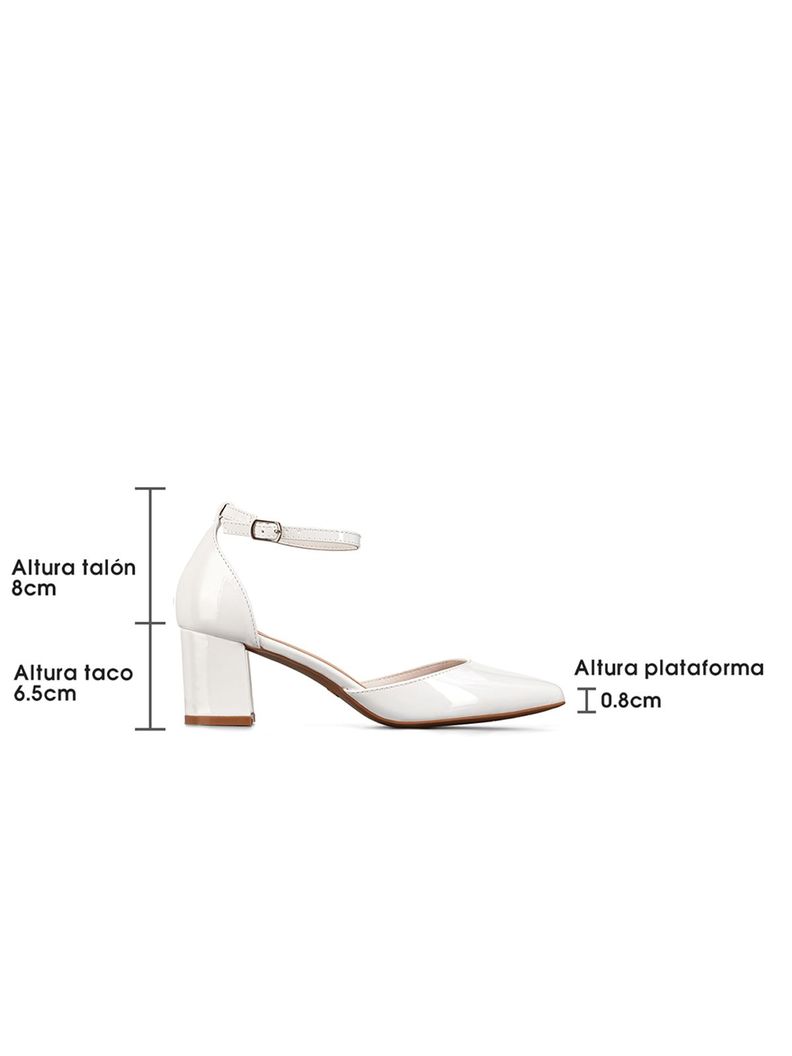 Zapato Taco Alto Blanco Fiesta Mujer Weide GH63-5