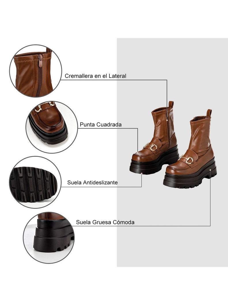 Botin Camel Casual Mujer Weide CZY578-6