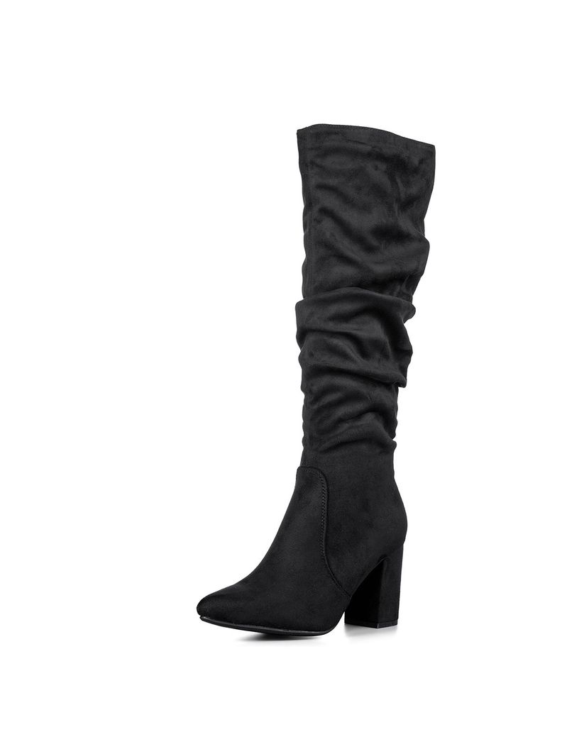 Botas Largas Mujer Casual Gamuza Tacon Grueso Weide HX512-0